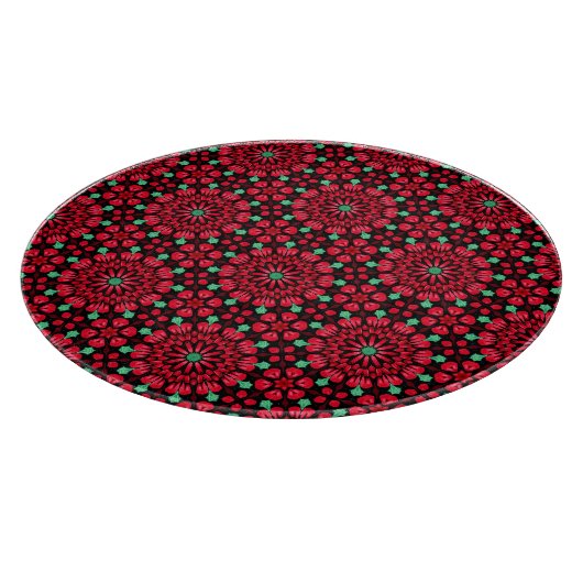 Christmas Red Floral Schneidebrett (Ecke)