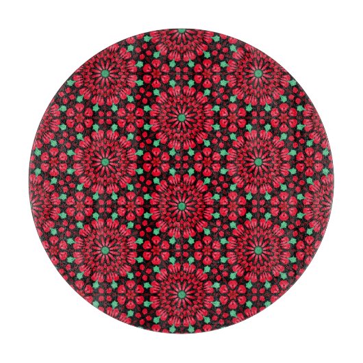 Christmas Red Floral Schneidebrett (Vorderseite)