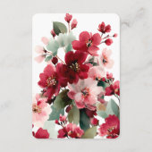  Christmas Red Floral Wedding Details Begleitkarte (Rückseite)