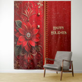 Christmas Red Flower Holiday Backdrop Wandteppich (Beispiel)