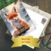Christmas Red Fox Folien Feiertagskarte