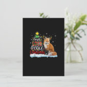 Christmas Red Fox Weihnachtsmannmütze Reindeer Cos Einladung (Stehend Vorderseite)