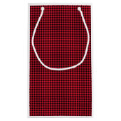 Christmas Red Gingham Karo Pattern Classic Kleine Geschenktüte (Rückseite)