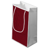 Christmas Red Gingham Karo Pattern Classic Kleine Geschenktüte (Rückseite Schrägansicht)