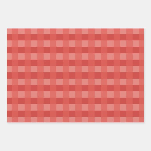 Christmas Red Gingham Pattern Checked Geschenkpapier Set (Vorderseite 3)