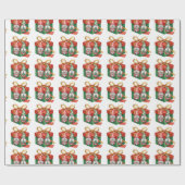 Christmas Red Gnome and a Green Gnome Geschenkpapier (Flach)