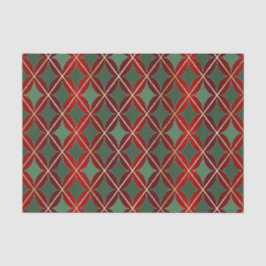 Christmas Red Gold Green Harlequin Curved Diamond Seidenpapier