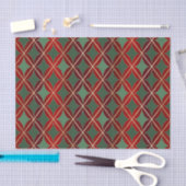 Christmas Red Gold Green Harlequin Curved Diamond Seidenpapier (Handwerk)