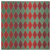 Christmas Red Gold Green Harlequin Stoff (Nahaufnahme)
