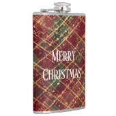 Christmas, Red Gold Green ,White Merry Christmas Flachmann (Rechts)