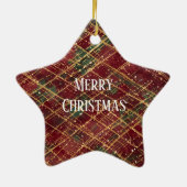 Christmas, Red Gold Green ,White Merry Christmas Keramik Ornament (Hinten)