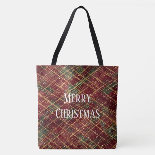 Christmas, Red Gold Green ,White Merry Christmas Tasche (Vorderseite)