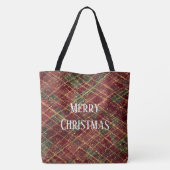 Christmas, Red Gold Green ,White Merry Christmas Tasche (Rückseite)