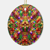 CHRISTMAS Red Gold Lila Green 3D Geschenk ~ Keramik Ornament (Links)