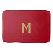 Christmas Red Gold Monogram Badematte (Vorderseite)