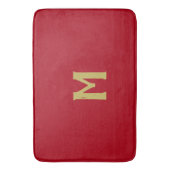 Christmas Red Gold Monogram Badematte (Vorderseite Vertikal)