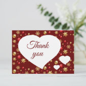 Christmas Red Gold Ornaments Vielen Dank Dankeskarte (Stehend Vorderseite)