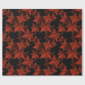 Christmas Red Gold Poinsettia Watercolor Geschenkpapier (Flach)