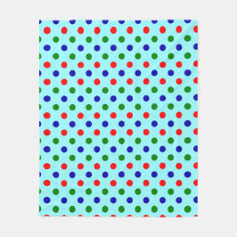 Christmas - Red, Green & Blue Polka Dots Pattern   Fleecedecke