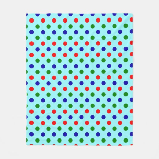 Christmas - Red, Green & Blue Polka Dots Pattern   Fleecedecke (Vorderseite)