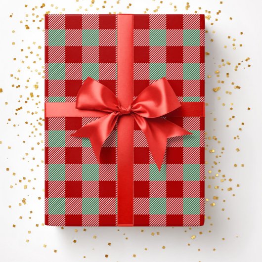 Christmas Red Green Buffalo Kariertes Muster Geschenkpapier