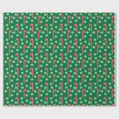 Christmas Red Green Candy Cane Geschenkpapier (Flach)