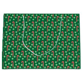 Christmas Red Green Candy Cane Große Geschenktüte (Vorderseite)