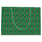 Christmas Red Green Candy Cane Große Geschenktüte (Rückseite)