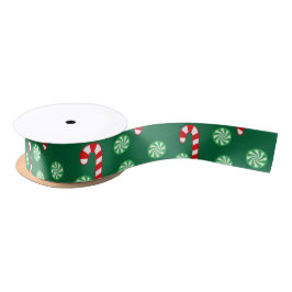 Christmas Red Green Candy Cane Satinband