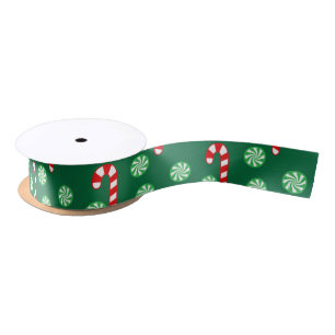 Christmas Red Green Candy Cane Satinband