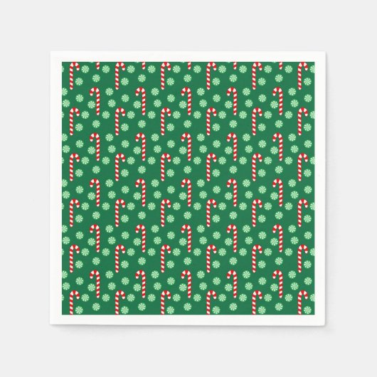 Christmas Red Green Candy Canes Serviette (Vorderseite)