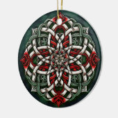 Christmas Red Green Celtic Knot Keramik Ornament (Links)