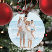 Christmas Red Green Foto Joy Typografy Keramik Ornament