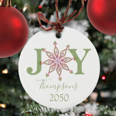 Christmas Red Green Foto Joy Typografy Ornament