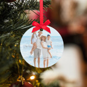 Christmas Red Green Foto Joy Typografy Ornament