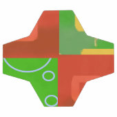 Christmas Red Green Geometric Fußball (Flach)