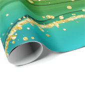 CHRISTMAS RED GREEN & GOLD ABSTRAKTE WIRBEL GESCHENKPAPIER (Rolleneckpunkt)