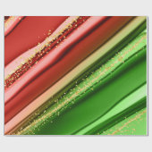 CHRISTMAS RED GREEN & GOLD ABSTRAKTE WIRBEL GESCHENKPAPIER (Flach)