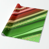 CHRISTMAS RED GREEN & GOLD ABSTRAKTE WIRBEL GESCHENKPAPIER (Ungerollt)