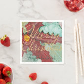 Christmas Red Green Gold Pointsettia Serviette (Beispiel)