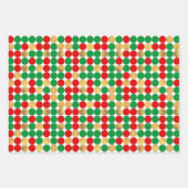 CHRISTMAS RED GREEN GOLD URLAUB PATTERNS GESCHENKPAPIER SET (Vorderseite 3)
