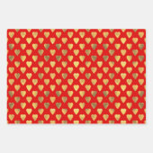 CHRISTMAS RED GREEN GOLD URLAUB PATTERNS GESCHENKPAPIER SET (Vorderseite 3)