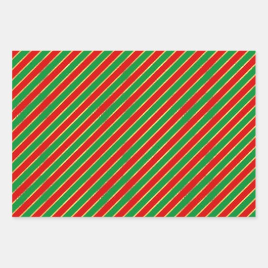 CHRISTMAS RED GREEN GOLD URLAUB PATTERNS GESCHENKPAPIER SET (Vorderseite)