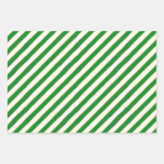 CHRISTMAS RED GREEN GOLD URLAUB PATTERNS GESCHENKPAPIER SET (Vorderseite 2)