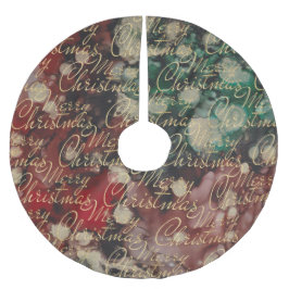 Christmas Red Green Gold Wirbel Polyester Weihnachtsbaumdecke