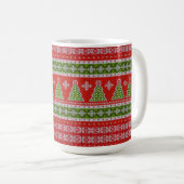 Christmas Red Green Holidays Trendy Kaffeetasse (VorderseiteRechts)