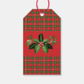 Christmas Red Green Kariert Geschenkanhänger (Rückseite)