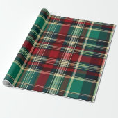 Christmas Red Green Kariert Geschenkpapier (Ungerollt)