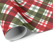 Christmas Red Green Kariert Geschenkpapier (Rolleneckpunkt)
