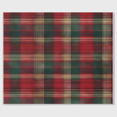 Christmas Red Green Kariert Geschenkpapier (Flach)